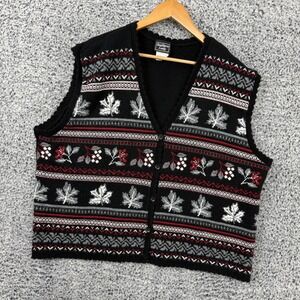 Southern Lady Sweater Vest Womens 3X Fair Isle Ugly Christmas Holiday Knit USA